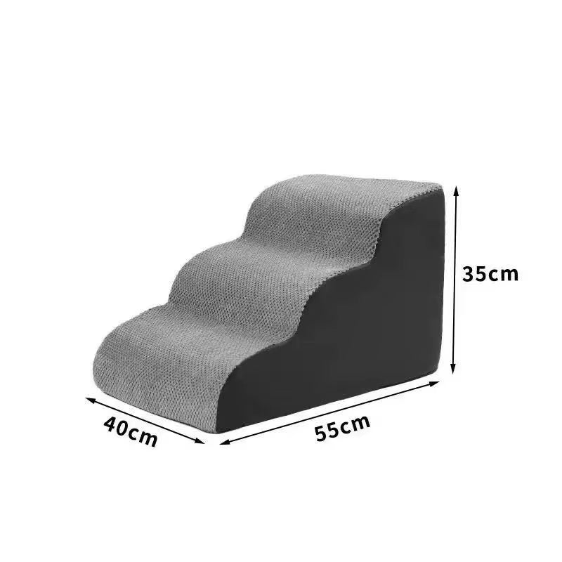 Pet 2/3 Step Dog Stair and Cat Ramp with Washable Non-Slip Memory Foam, Removable Design for Enhanced Safety and Comfort