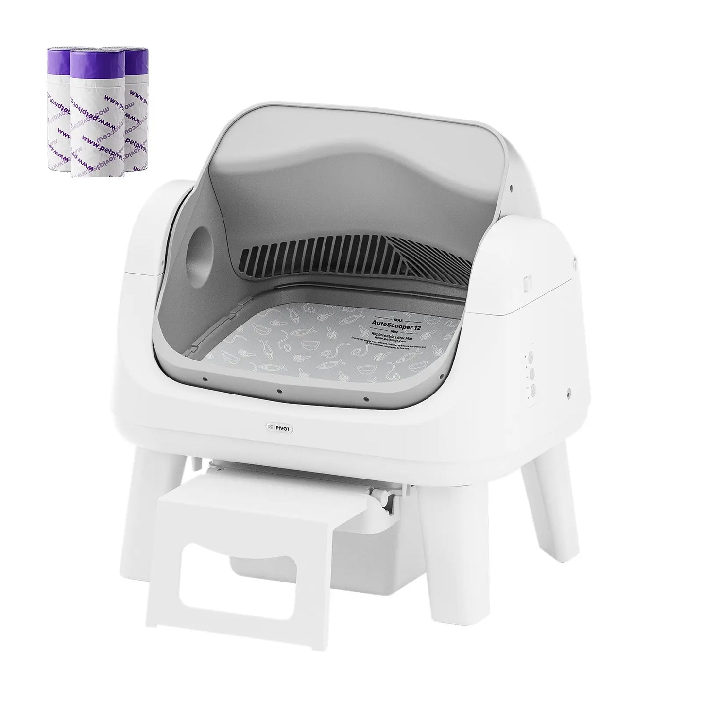 Petpivot Autoscooper 12 Lite: Effortless Self-Cleaning Cat Litter Box with Easy Entry and Triple Safety Features