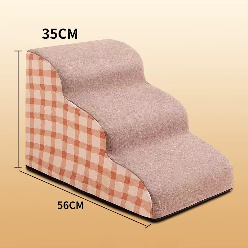 Pet 2/3 Step Dog Stair and Cat Ramp with Washable Non-Slip Memory Foam, Removable Design for Enhanced Safety and Comfort