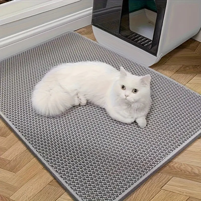 Extra Large Dual-Layer Anti-Odor Cat Litter Mat - Non-Slip, Easy-Clean, Durable EVA Indoor Solution for Pet Waste Management