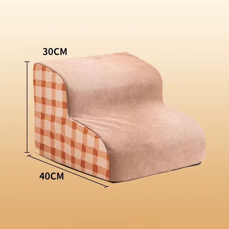 Pet 2/3 Step Dog Stair and Cat Ramp with Washable Non-Slip Memory Foam, Removable Design for Enhanced Safety and Comfort