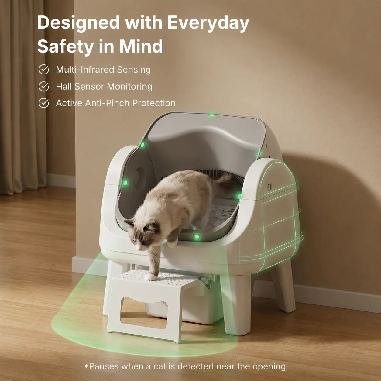 Petpivot Autoscooper 12 Lite: Effortless Self-Cleaning Cat Litter Box with Easy Entry and Triple Safety Features