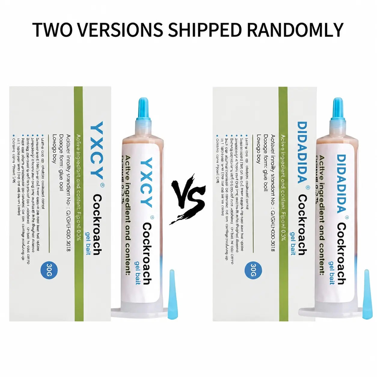YXCY Fipronil Cockroach Exterminator Gel Bait - 4 Tubes (30G Each) with Plunger & Tips - Effective Indoor & Outdoor Pest Control for All Major Cockroach Species
