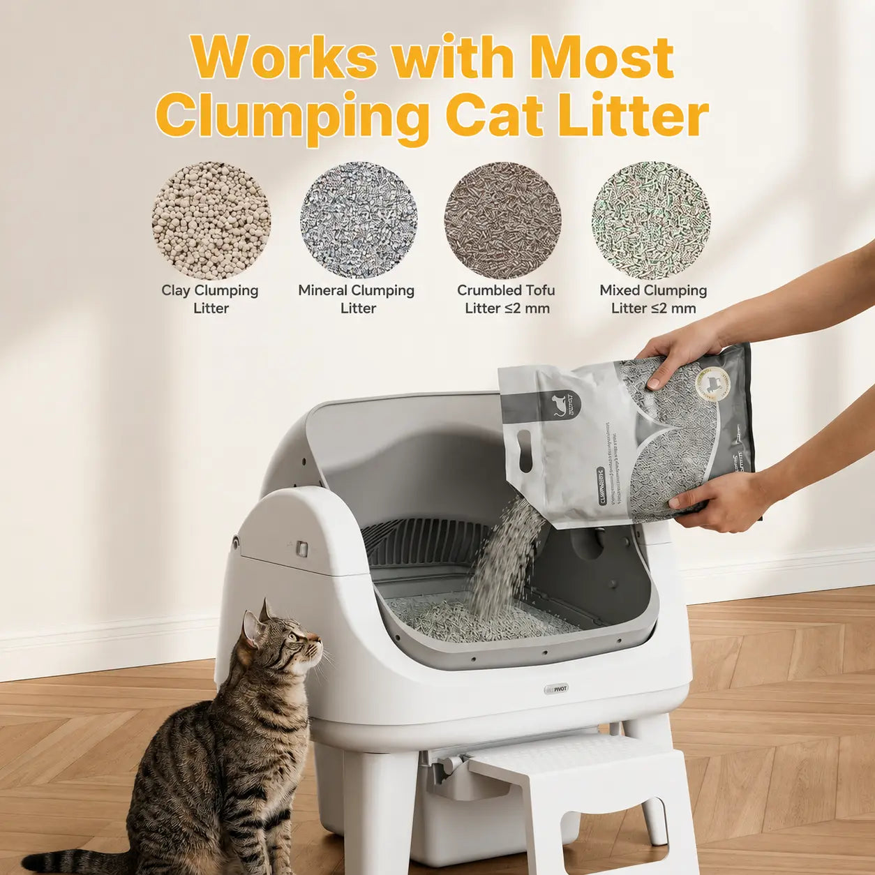 Petpivot Autoscooper 12 Lite: Effortless Self-Cleaning Cat Litter Box with Easy Entry and Triple Safety Features