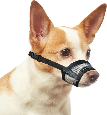 Adjustable Air Mesh Dog Muzzle - Prevent Biting, Chewing & Licking for All Dog Sizes
