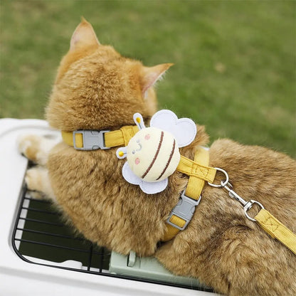 Ihubei Adjustable Cat Harness and Leash Set - Escape-Proof Design for Stress-Free Walks, Lightweight & Durable for Small to Medium Cats