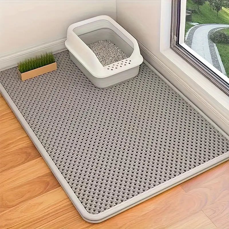Extra Large Dual-Layer Anti-Odor Cat Litter Mat - Non-Slip, Easy-Clean, Durable EVA Indoor Solution for Pet Waste Management