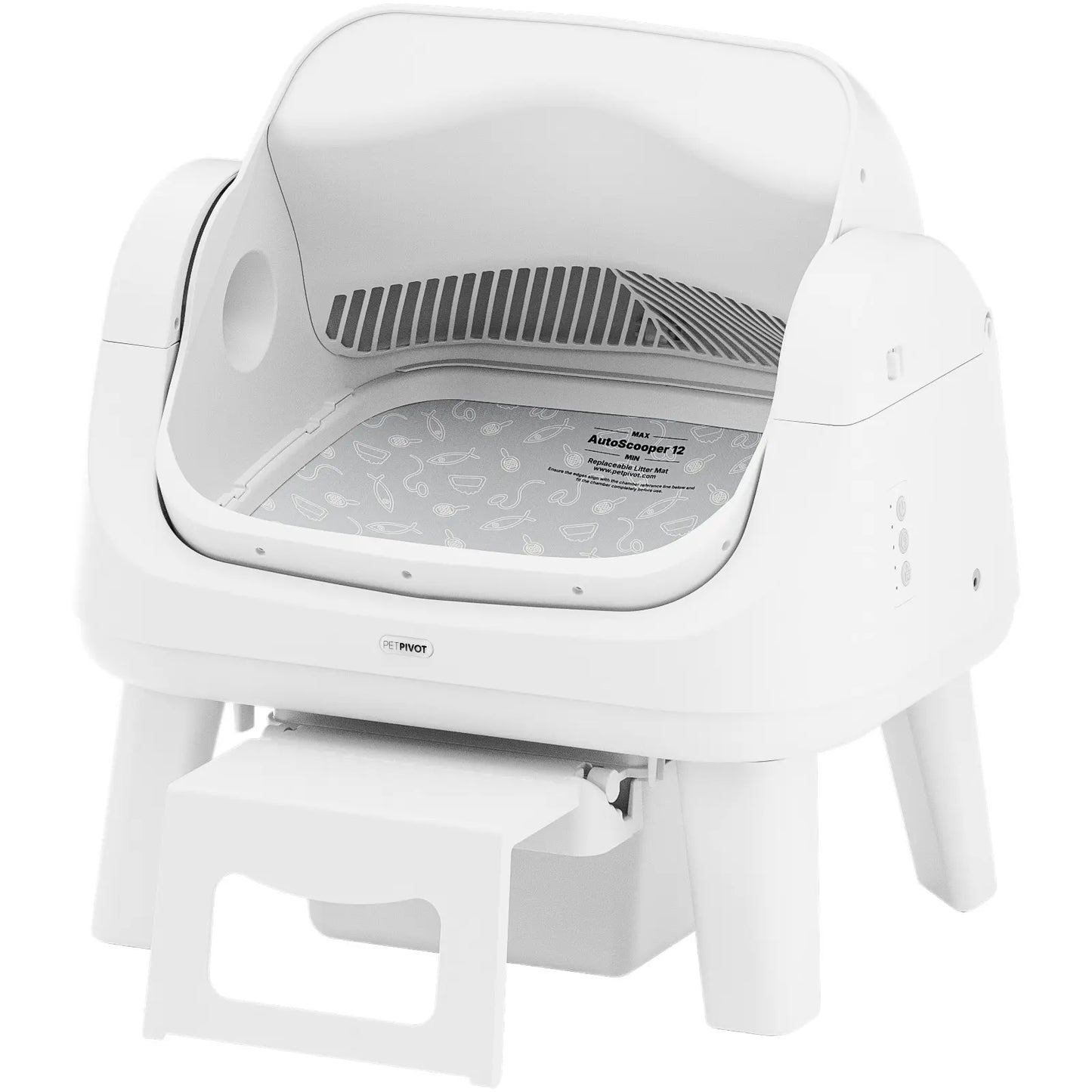 Petpivot Autoscooper 12 Lite: Effortless Self-Cleaning Cat Litter Box with Easy Entry and Triple Safety Features