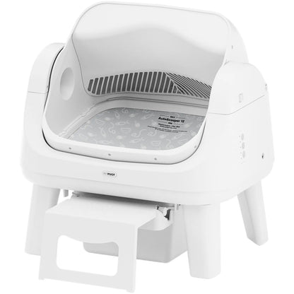 Petpivot Autoscooper 12 Lite: Effortless Self-Cleaning Cat Litter Box with Easy Entry and Triple Safety Features