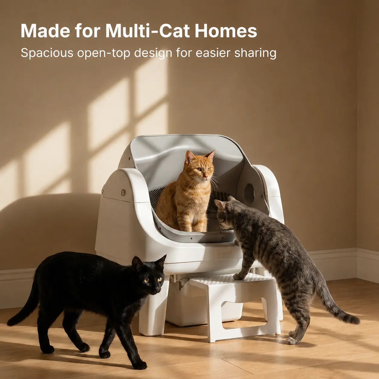 Petpivot Autoscooper 12 Lite: Effortless Self-Cleaning Cat Litter Box with Easy Entry and Triple Safety Features