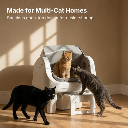 Petpivot Autoscooper 12 Lite: Effortless Self-Cleaning Cat Litter Box with Easy Entry and Triple Safety Features