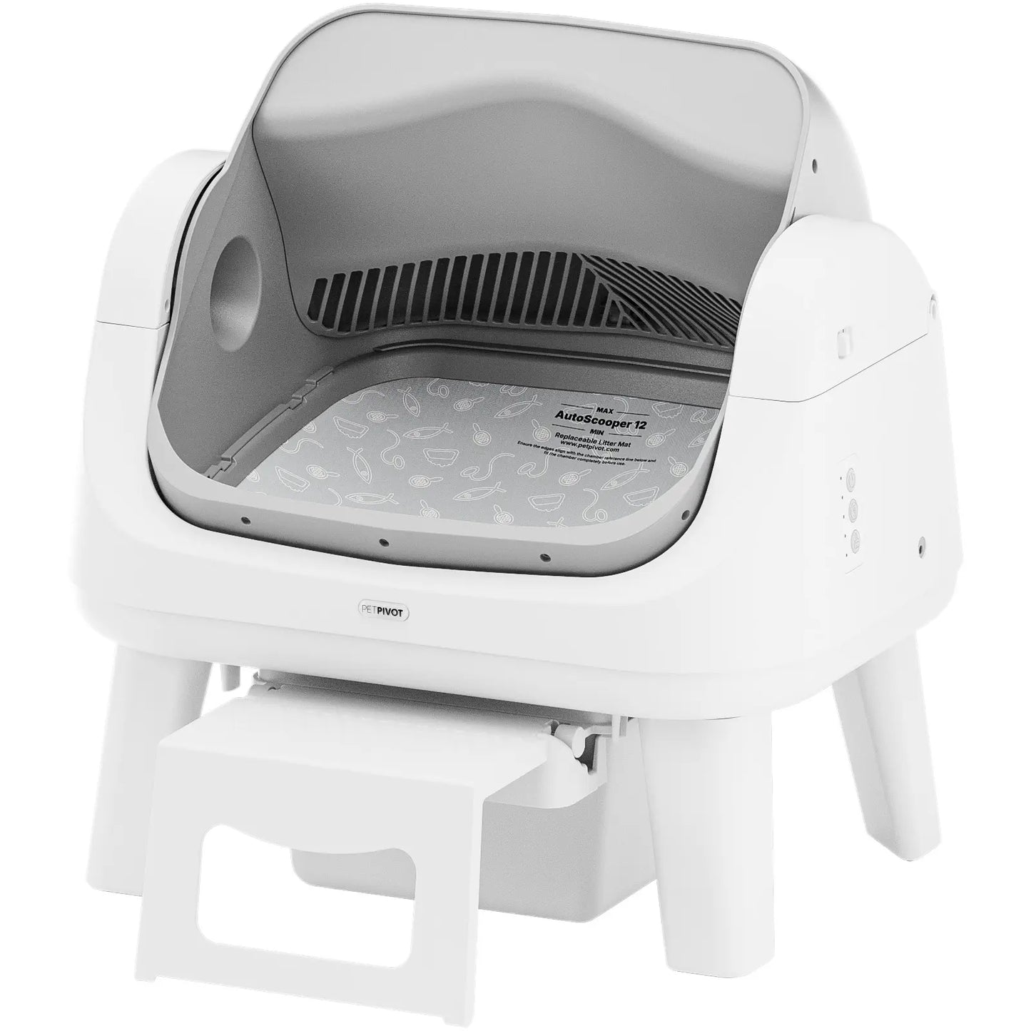 Petpivot Autoscooper 12 Lite: Effortless Self-Cleaning Cat Litter Box with Easy Entry and Triple Safety Features