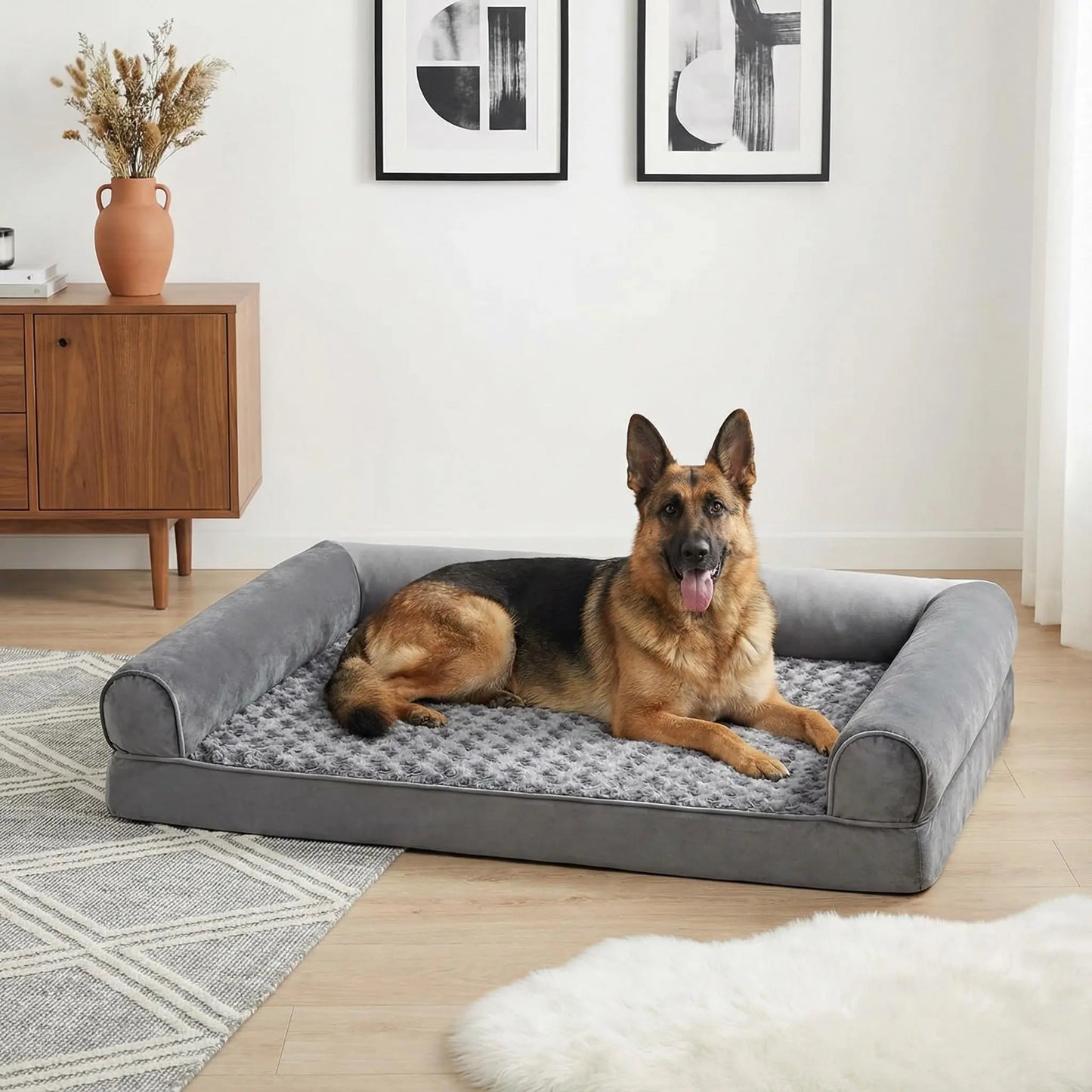Premium Large Orthopedic Memory Foam Dog Bed for Senior Dogs - Water-Resistant, Washable, and Joint Relief Design (42x30x6.5 In)