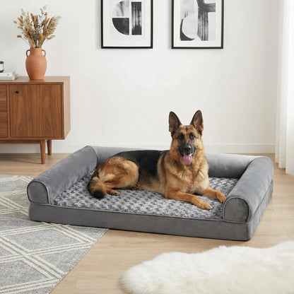 Premium Large Orthopedic Memory Foam Dog Bed for Senior Dogs - Water-Resistant, Washable, and Joint Relief Design (42x30x6.5 In)