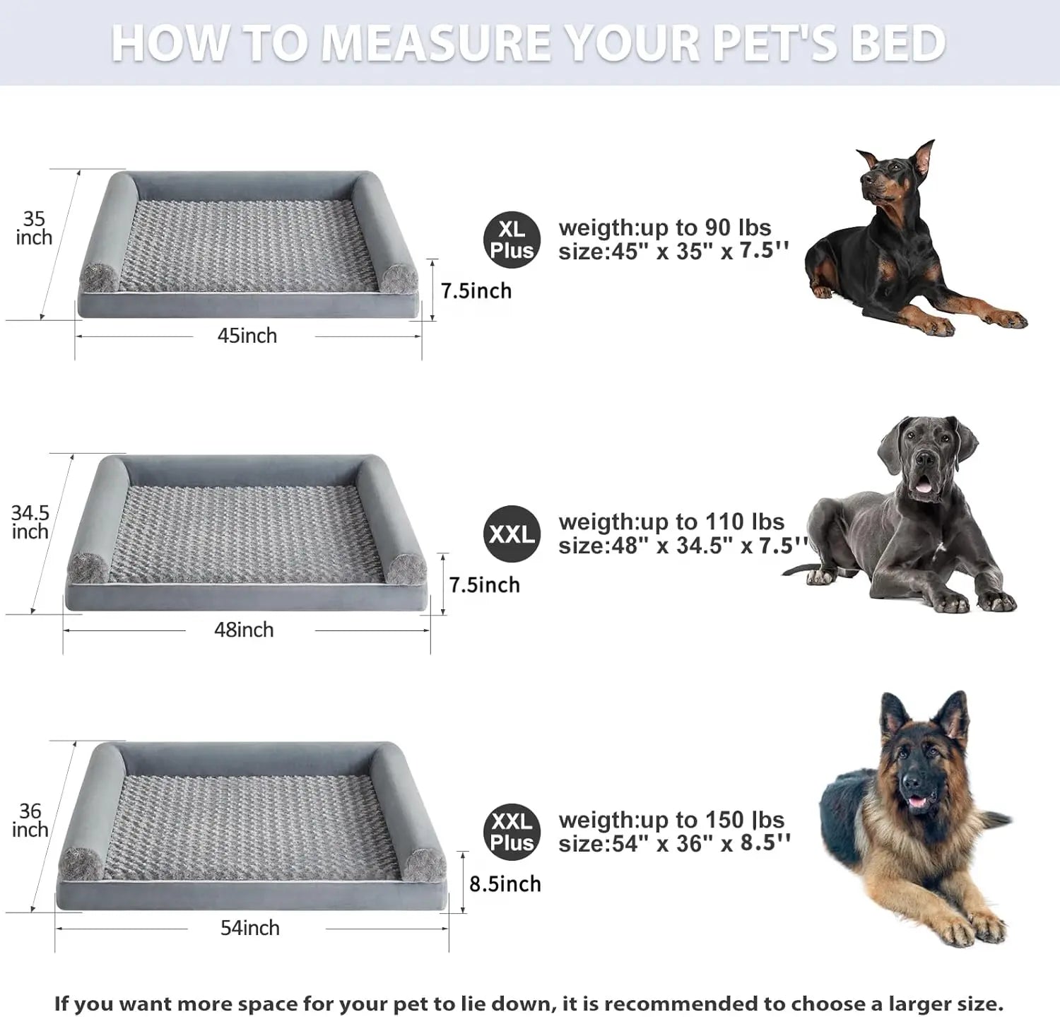 Premium Large Orthopedic Memory Foam Dog Bed for Senior Dogs - Water-Resistant, Washable, and Joint Relief Design (42x30x6.5 In)