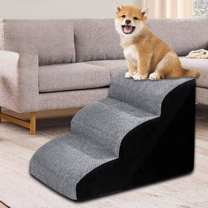 Pet 2/3 Step Dog Stair and Cat Ramp with Washable Non-Slip Memory Foam, Removable Design for Enhanced Safety and Comfort