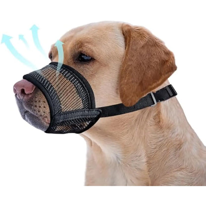 Adjustable Air Mesh Dog Muzzle - Prevent Biting, Chewing & Licking for All Dog Sizes