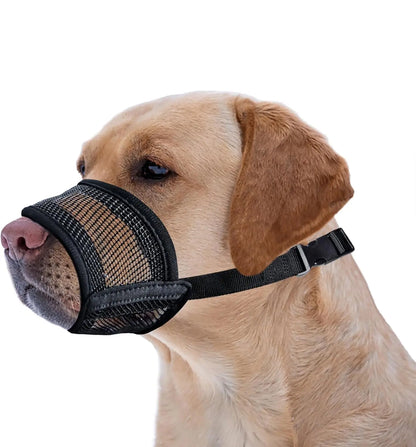 Adjustable Air Mesh Dog Muzzle - Prevent Biting, Chewing & Licking for All Dog Sizes