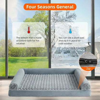 Premium Large Orthopedic Memory Foam Dog Bed for Senior Dogs - Water-Resistant, Washable, and Joint Relief Design (42x30x6.5 In)