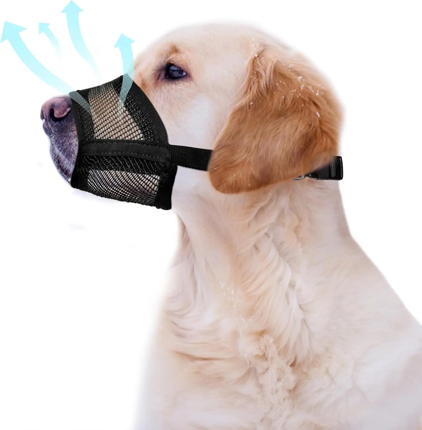 Adjustable Air Mesh Dog Muzzle - Prevent Biting, Chewing & Licking for All Dog Sizes