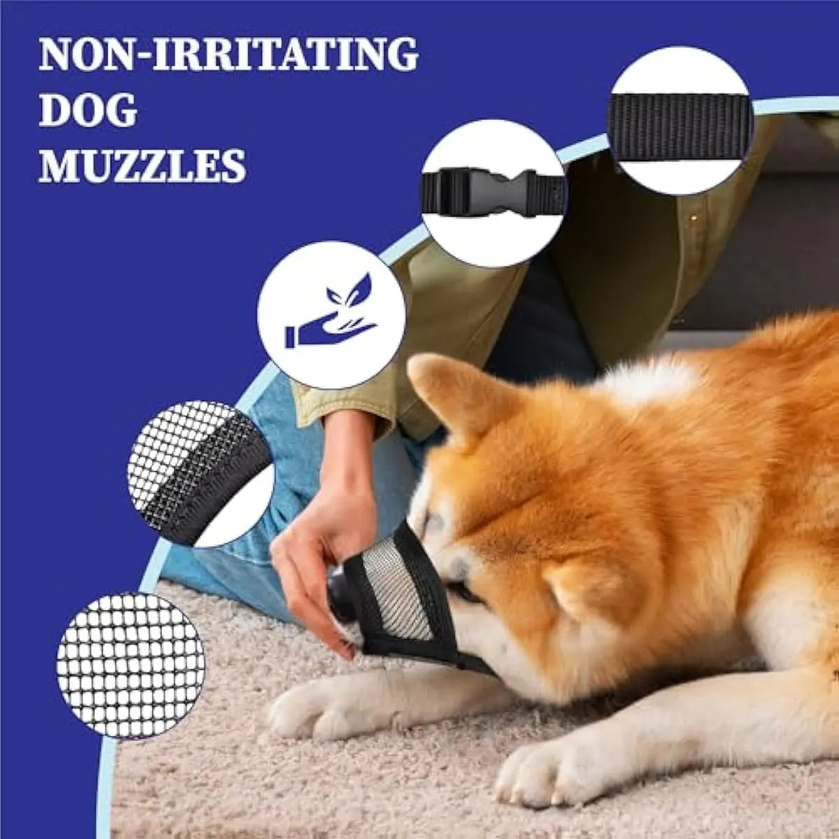 Adjustable Air Mesh Dog Muzzle - Prevent Biting, Chewing & Licking for All Dog Sizes