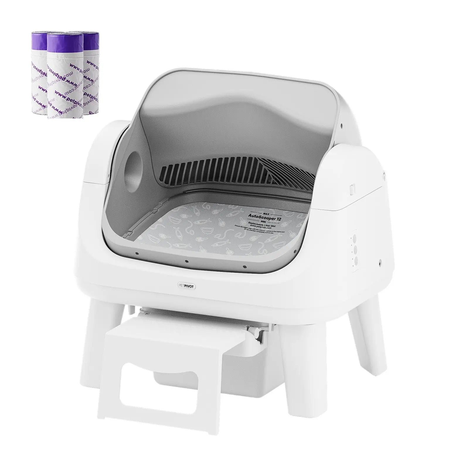 Petpivot Autoscooper 12 Lite: Effortless Self-Cleaning Cat Litter Box with Easy Entry and Triple Safety Features