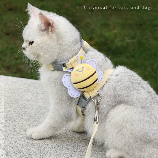Ihubei Adjustable Cat Harness and Leash Set - Escape-Proof Design for Stress-Free Walks, Lightweight & Durable for Small to Medium Cats