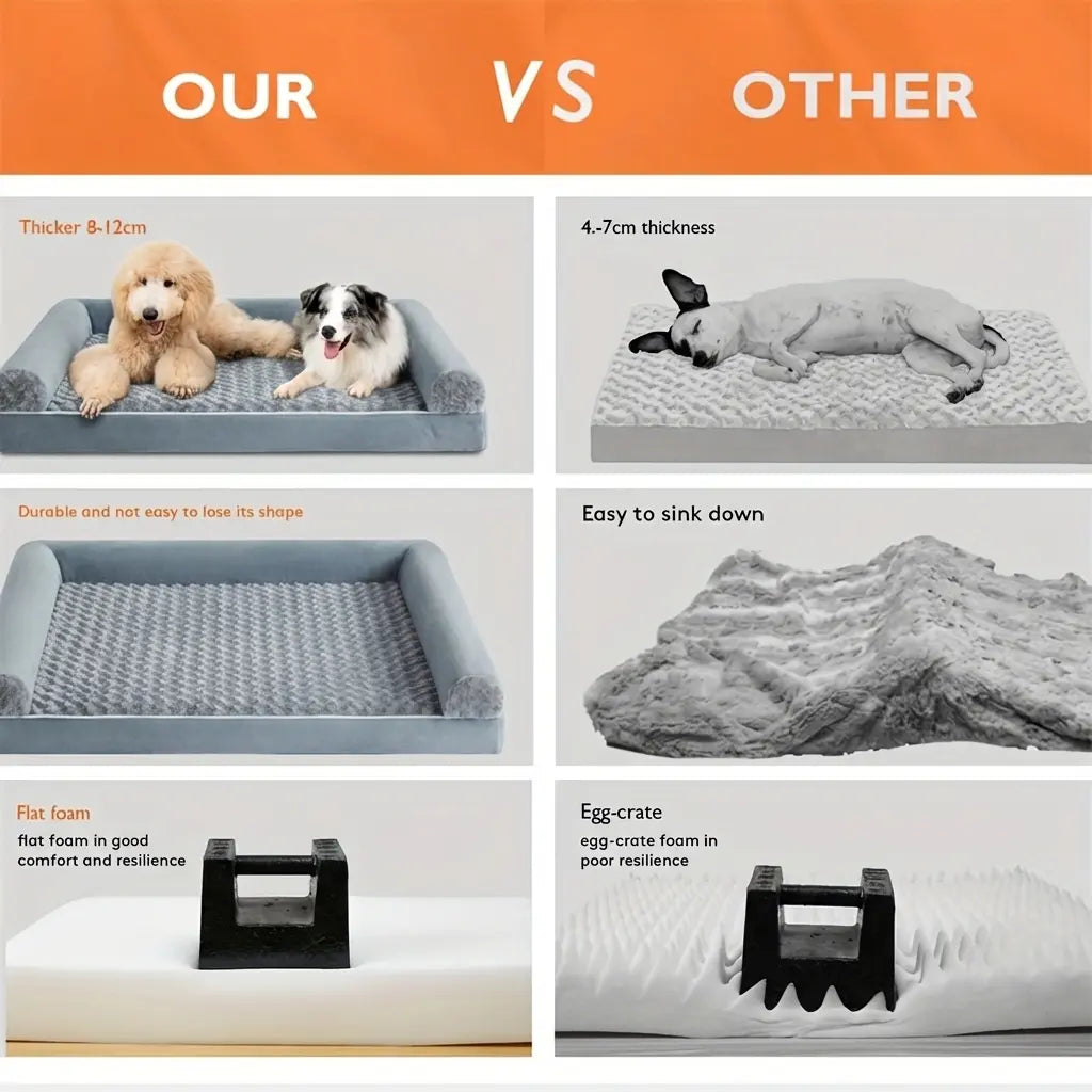 Premium Large Orthopedic Memory Foam Dog Bed for Senior Dogs - Water-Resistant, Washable, and Joint Relief Design (42x30x6.5 In)