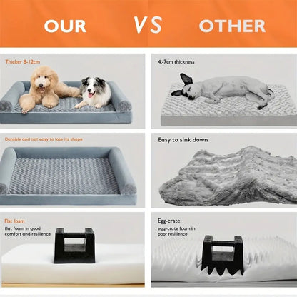 Premium Large Orthopedic Memory Foam Dog Bed for Senior Dogs - Water-Resistant, Washable, and Joint Relief Design (42x30x6.5 In)