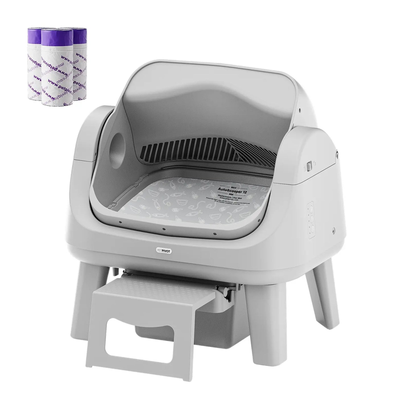 Petpivot Autoscooper 12 Lite: Effortless Self-Cleaning Cat Litter Box with Easy Entry and Triple Safety Features