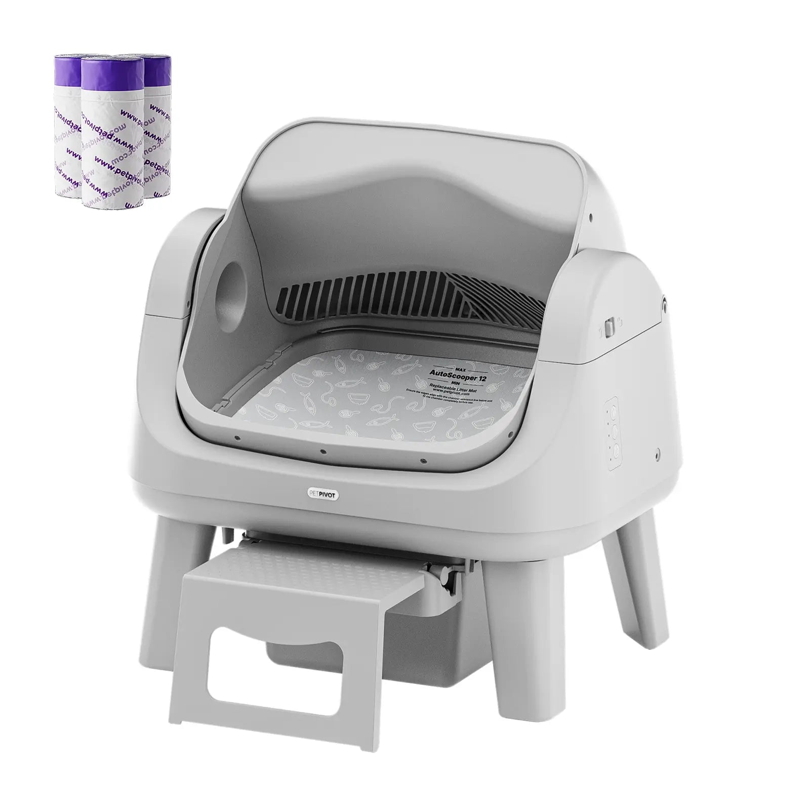 Petpivot Autoscooper 12 Lite: Effortless Self-Cleaning Cat Litter Box with Easy Entry and Triple Safety Features