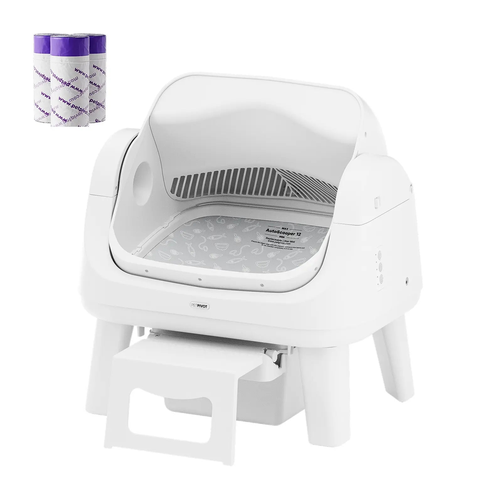 Petpivot Autoscooper 12 Lite: Effortless Self-Cleaning Cat Litter Box with Easy Entry and Triple Safety Features