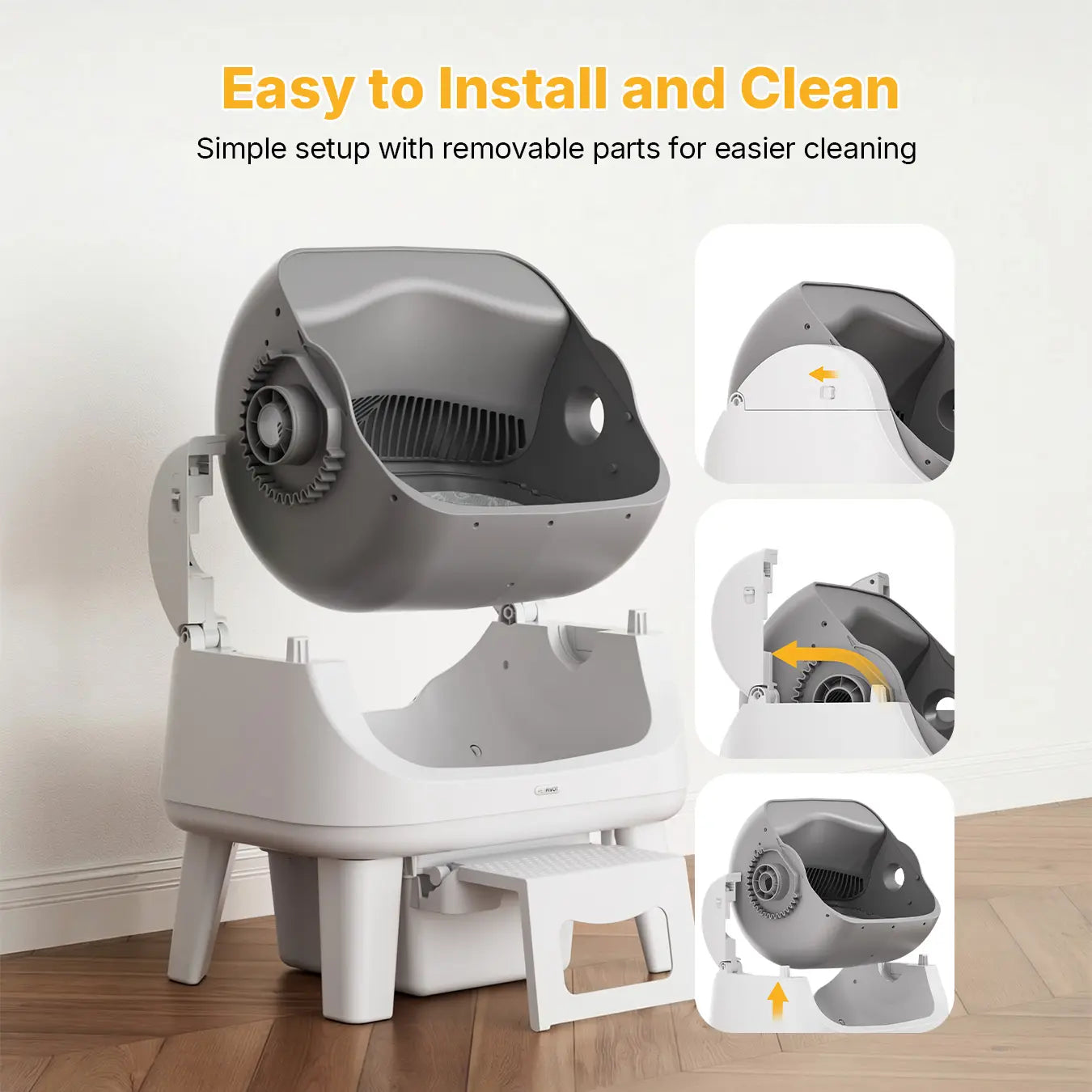 Petpivot Autoscooper 12 Lite: Effortless Self-Cleaning Cat Litter Box with Easy Entry and Triple Safety Features