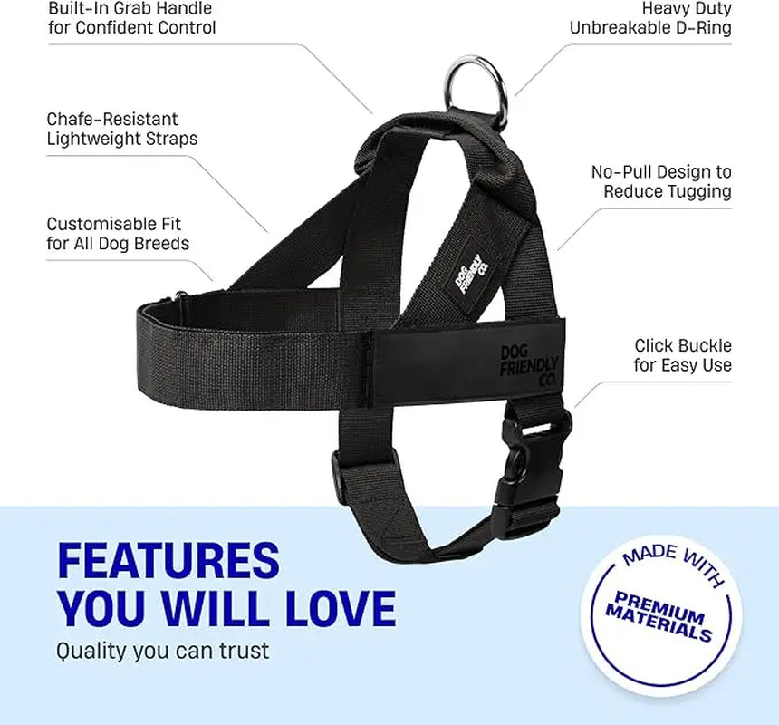 Dog Friendly Co. No-Pull Harness - Easy Fit, Safe and Comfortable Design - Adjustable Lightweight Straps for All Dog Breeds